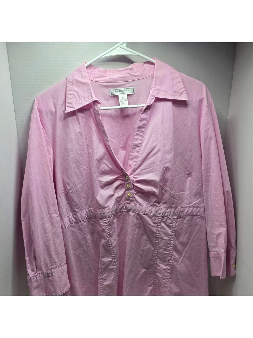 G.H. Bass & Co. Light Pink Blouse with Button Accents
